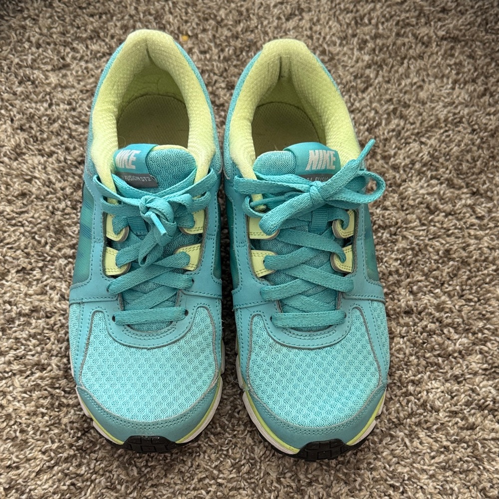 Nike Aqua and Lime Women's Sneakers